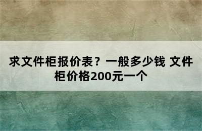 求文件柜报价表？一般多少钱 文件柜价格200元一个